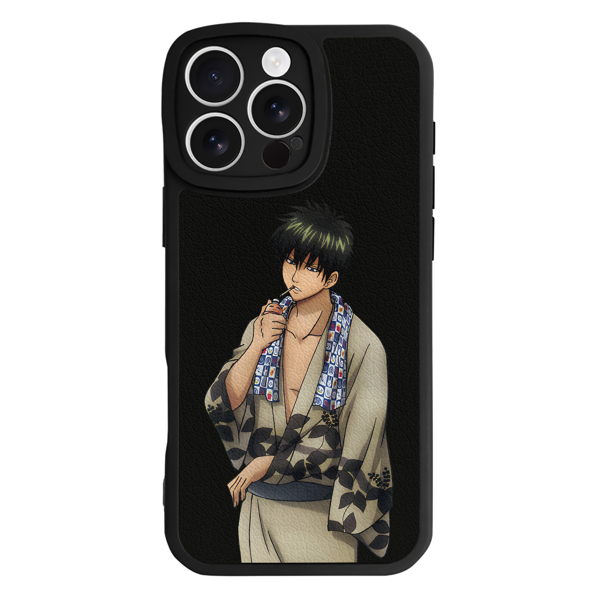 （画像用） ぎんたま 坂田銀時（さかたぎんとき） 神楽 志村新八（しむら しんぱち） GINTAMA Sakata Gintoki Kagura Shimura Shinpachi 【iPhone 16シリーズ対応】シリコンスマホケース（レザー調） 材質：シリコン